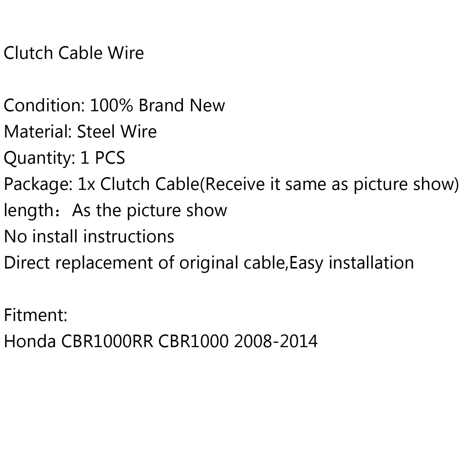 Sostituzione cavo frizione in filo d'acciaio per Honda CBR1000RR CBR1000 2008-2014