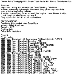Copertura timer accensione temporizzazione punto bombato per Fltr Electra Glide Dyna Fxst cromato generico