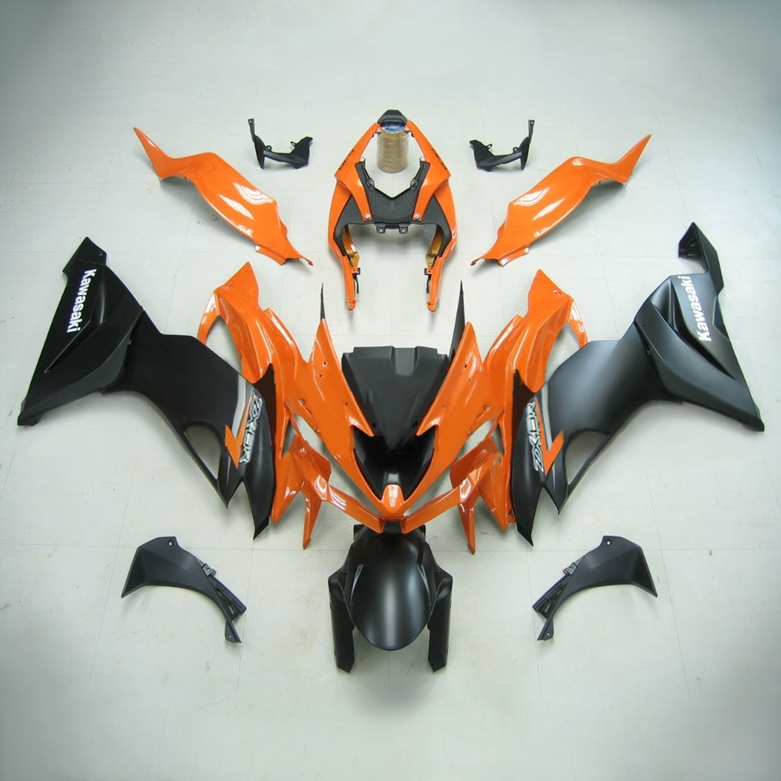 Amotopart Kawasaki 2019-2023 ZX6R Orange Black Fairing Kit