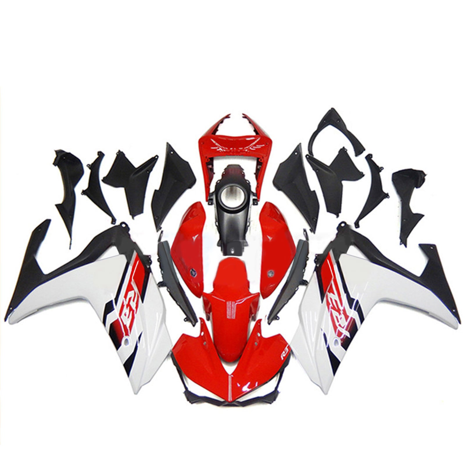 Amotopart Fairing Kit Yamaha 2014-2018 YZF R3 & 2015-2017 YZF R25 Red Mix White Fairing Kit