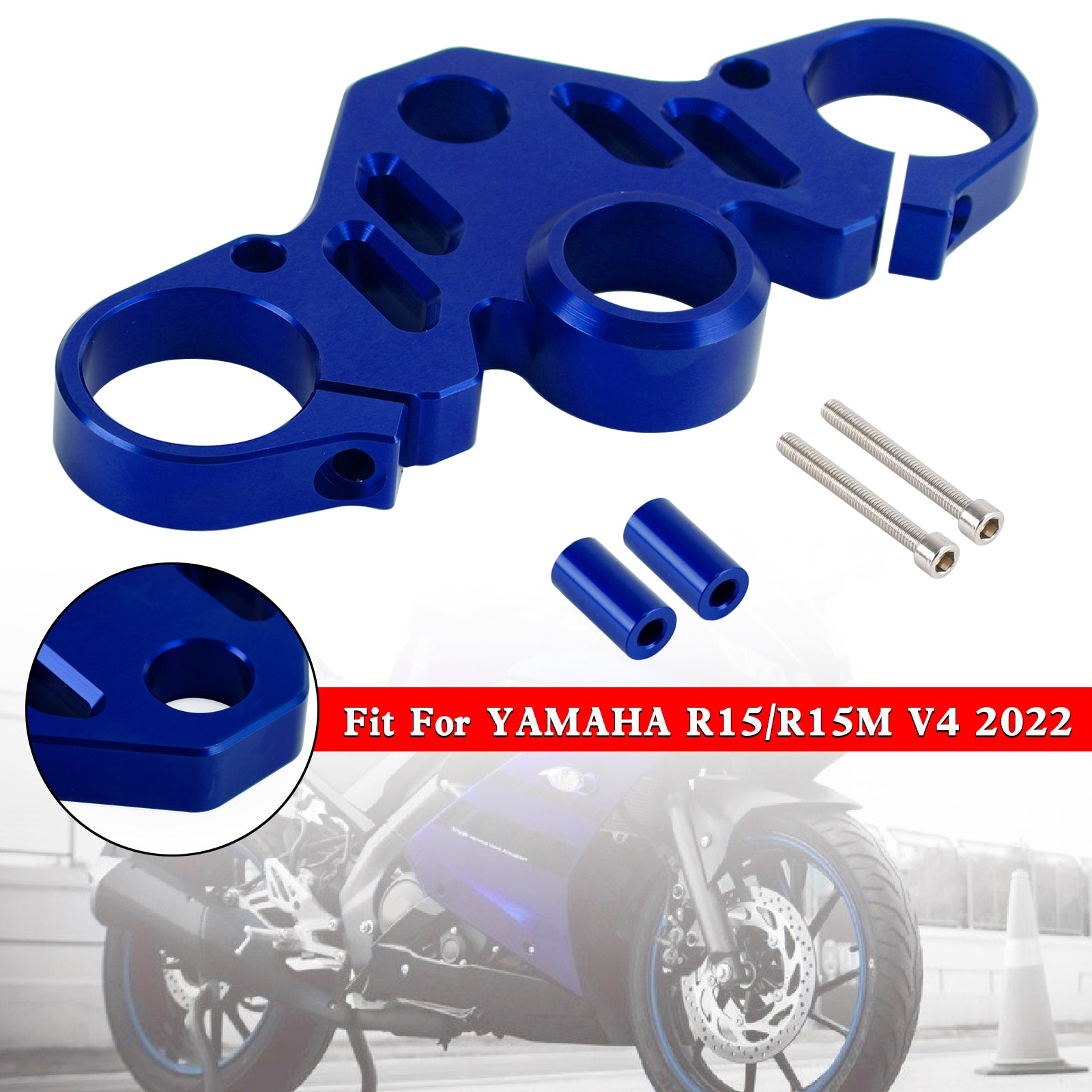 CNC-Aluminium-Gabelbrücke vorne oben für Yamaha R15 V4 R15M 2022 Generic