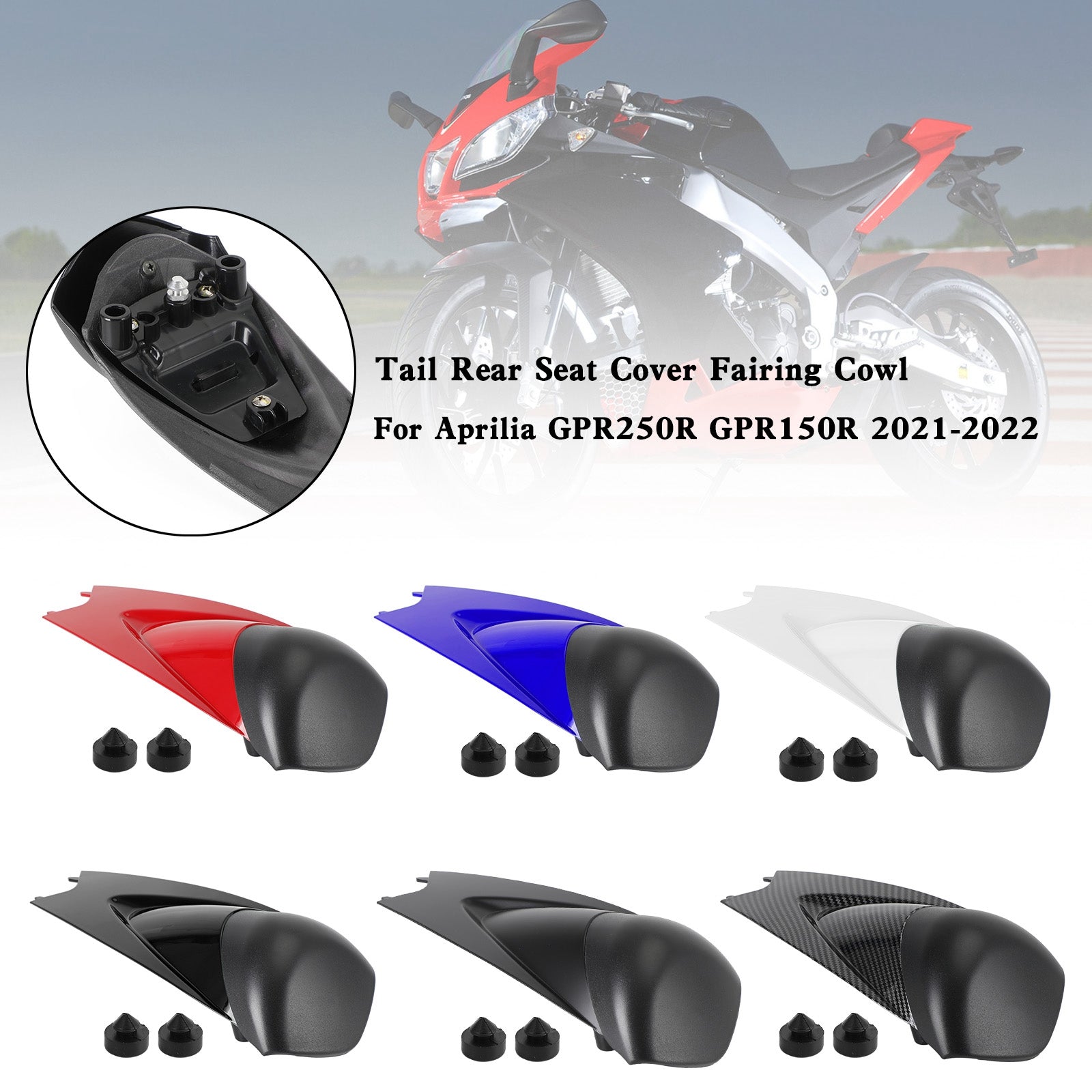 Coda Coprisedile posteriore Carenatura Cowl per Aprilia GPR250R GPR150R 2021-2022