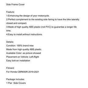 Seitenrahmenabdeckungen Verkleidungen Motorhauben für Honda CBR650R 2019-2021 Generic