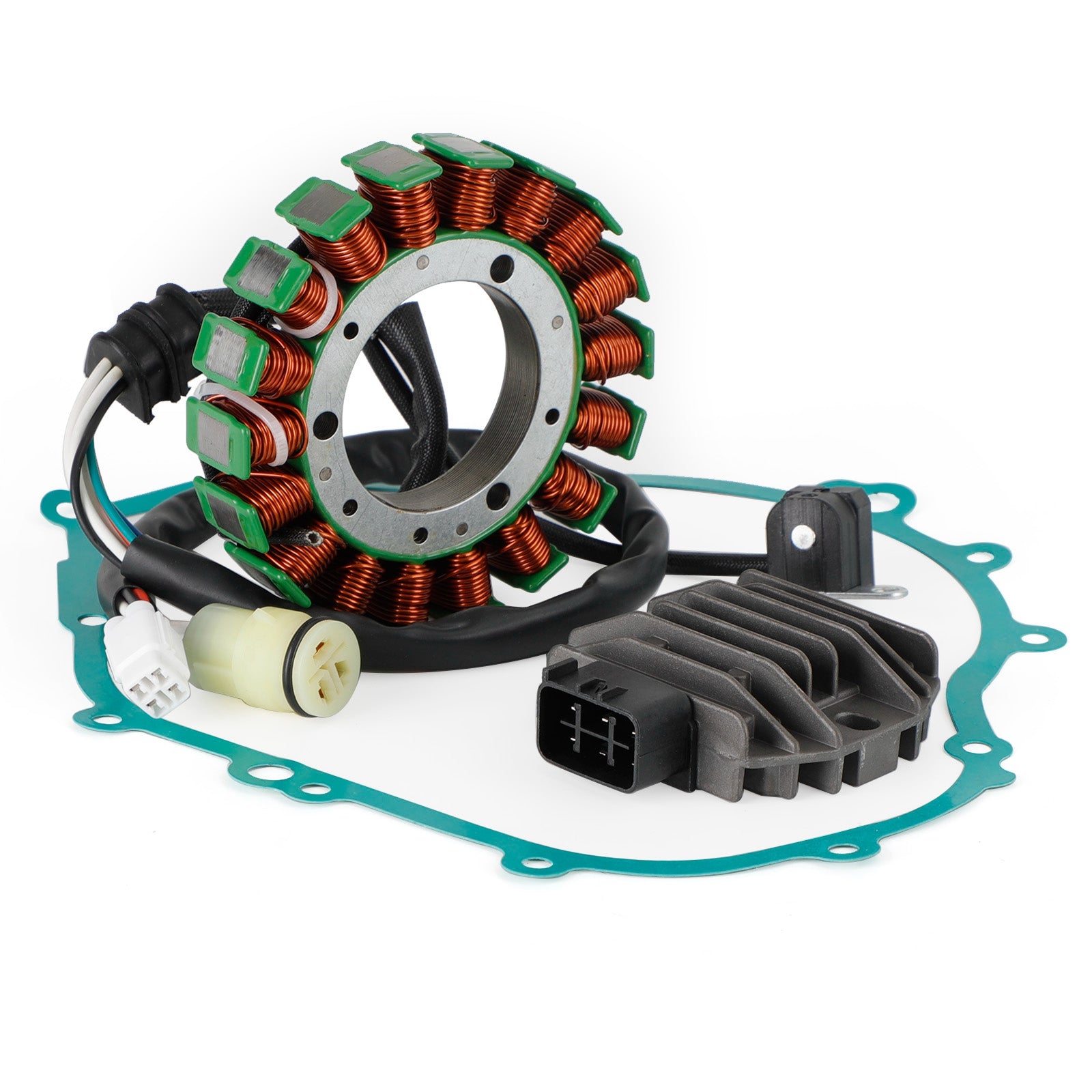 Magneto Stator + Voltage Rectifier + Gasket For Yamaha YFM350 Bruin 350 04-14 Generic FedEx Express Shipping