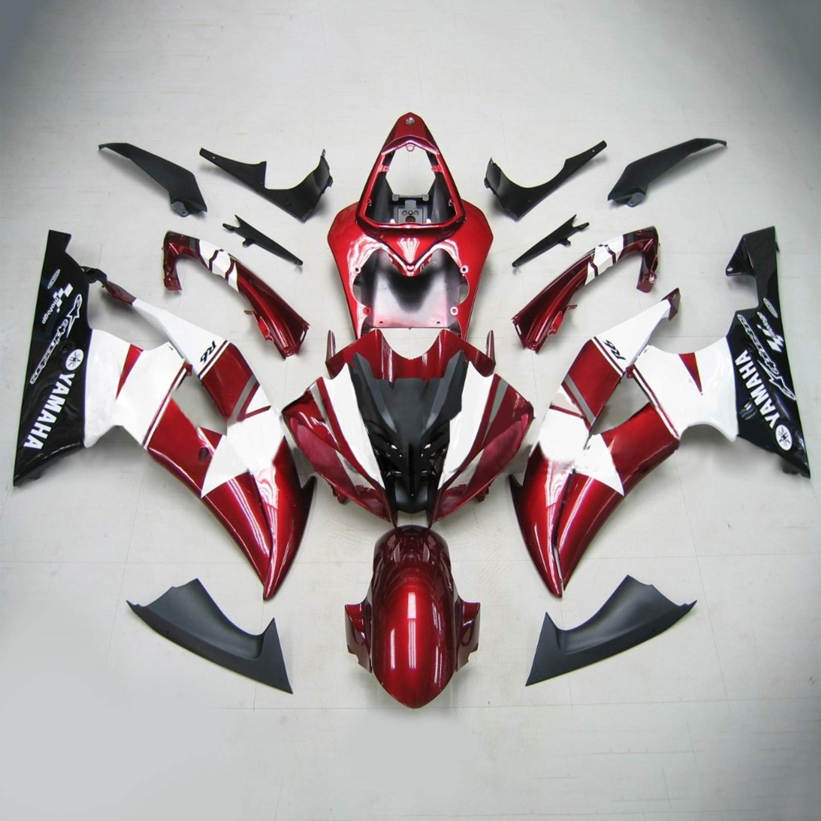 Amotopart Yamaha 2008-2016 YZF 600 R6 Red White Fairing Kit