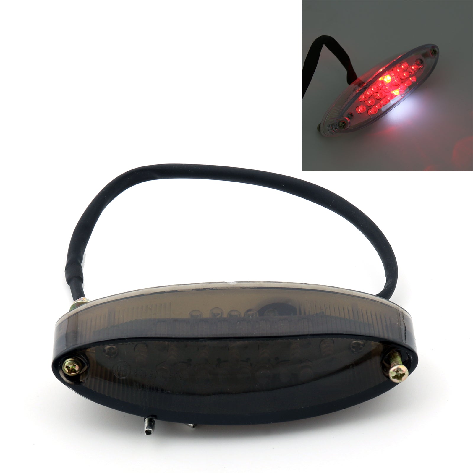 Lens LED Brake Running License Plate TailLight Universal Smoke