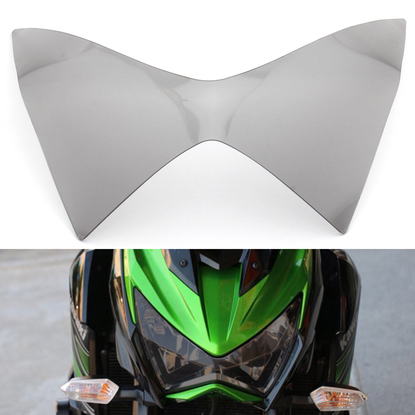 Front Headlight Lens Protection Cover Fit For Kawasaki Z250 Z300 Z800 13-16 Smoke Generic