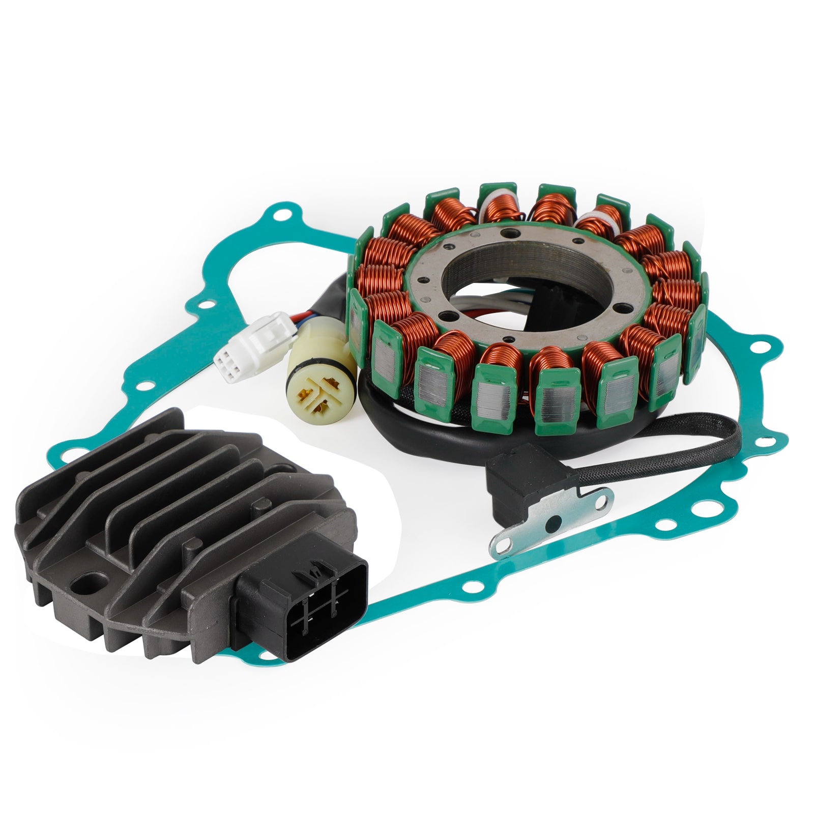 Magneto-Stator + Spannungsgleichrichter + Dichtung für Yamaha YFM400 Grizzly 400 07–08 Generisches FedEx Express-Versand