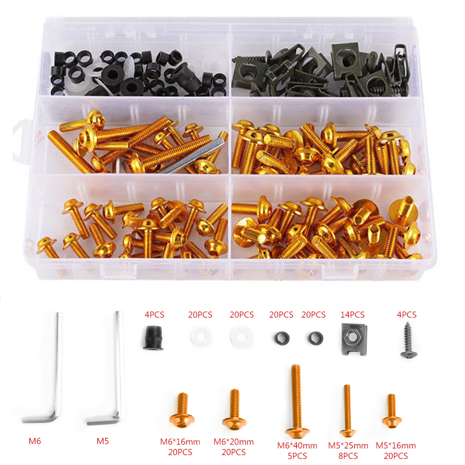 Honda Yamaha Suzuki Kawasaki Fairing Bolt Kit Bodywork Screws 177PCS