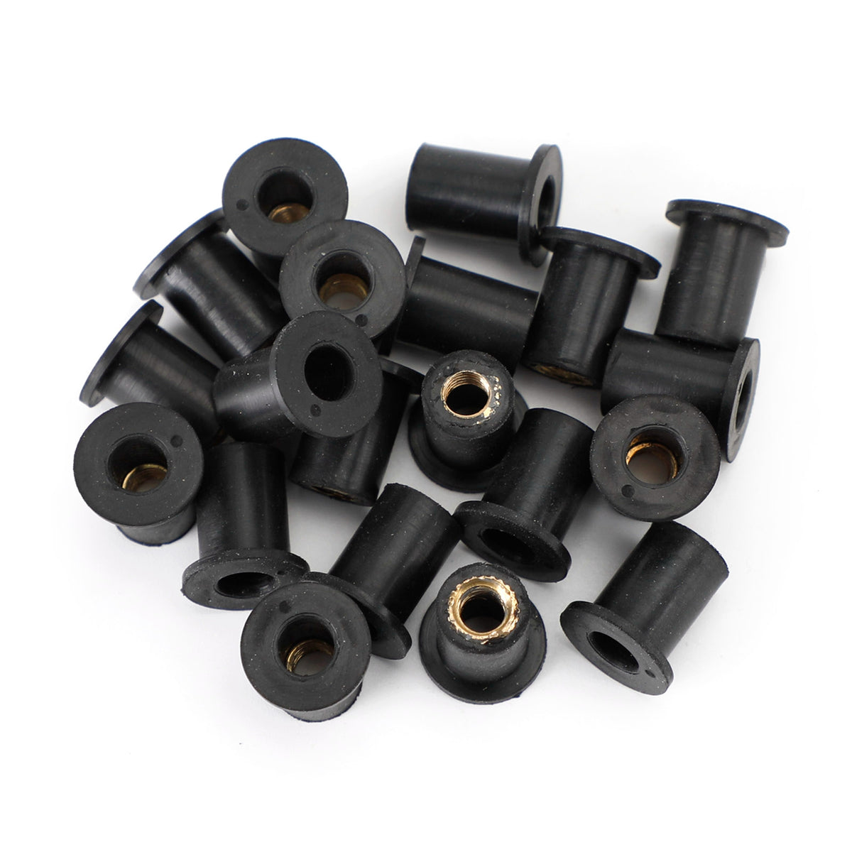 20 Stück M5 Gummi-Nutmuttern für Windschutzscheibe und Verkleidung, 5-mm-Wellmuttern, passend für 10-mm-Loch