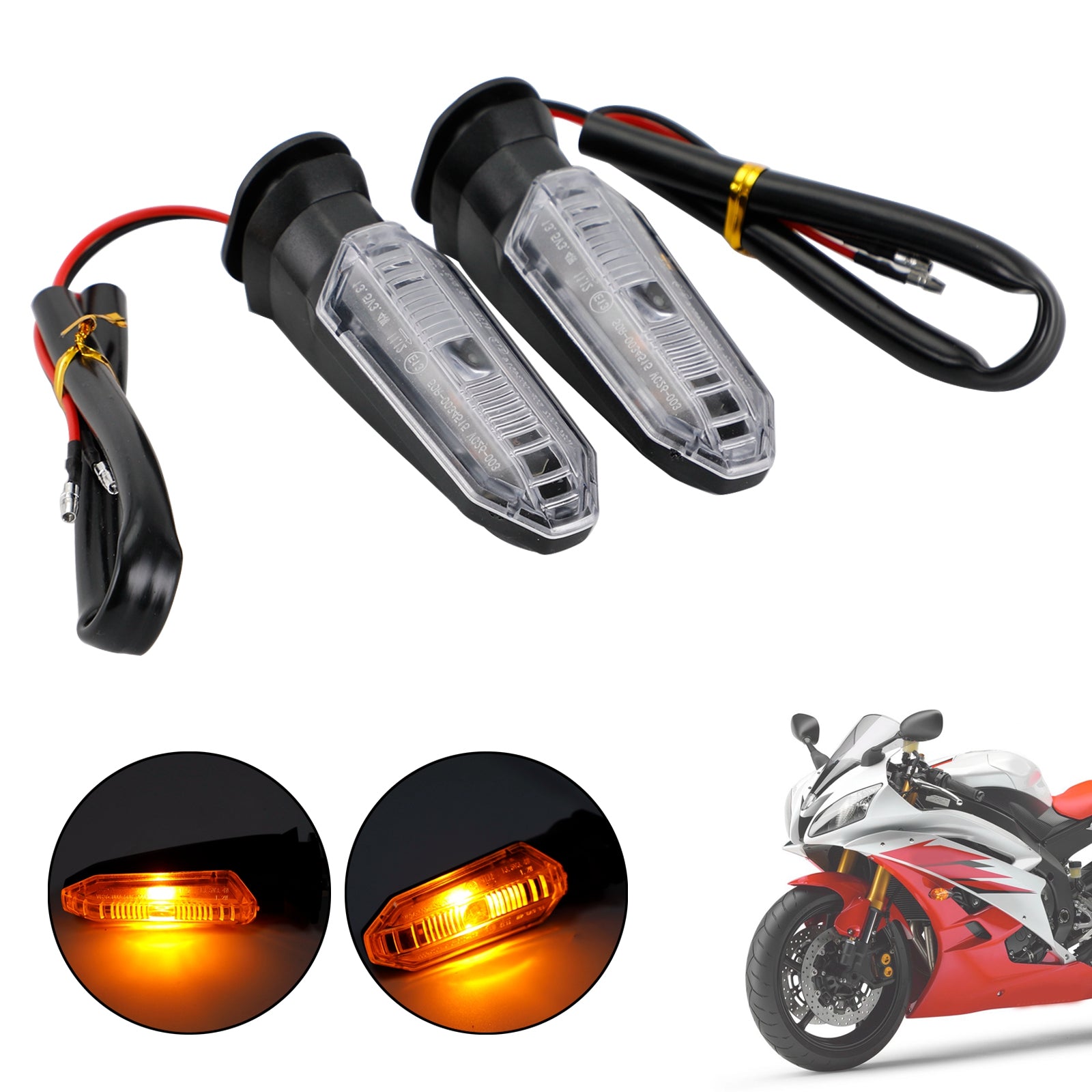 LED Turn Signal Lights Indicator Lamps For HONDA CRF250 CB500 CB650F CTX700