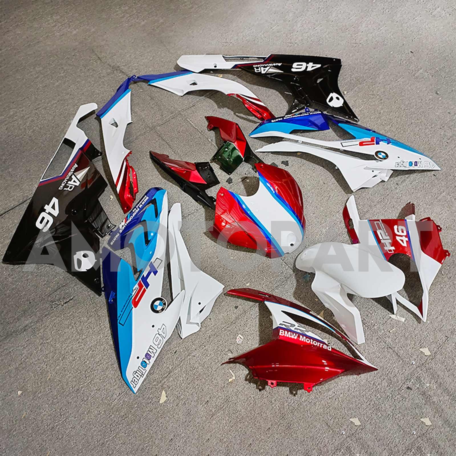 Amotopart 2019-2022 BMW S1000RR/M1000RR RODE WIT BLAUW RACING KUIST KIT