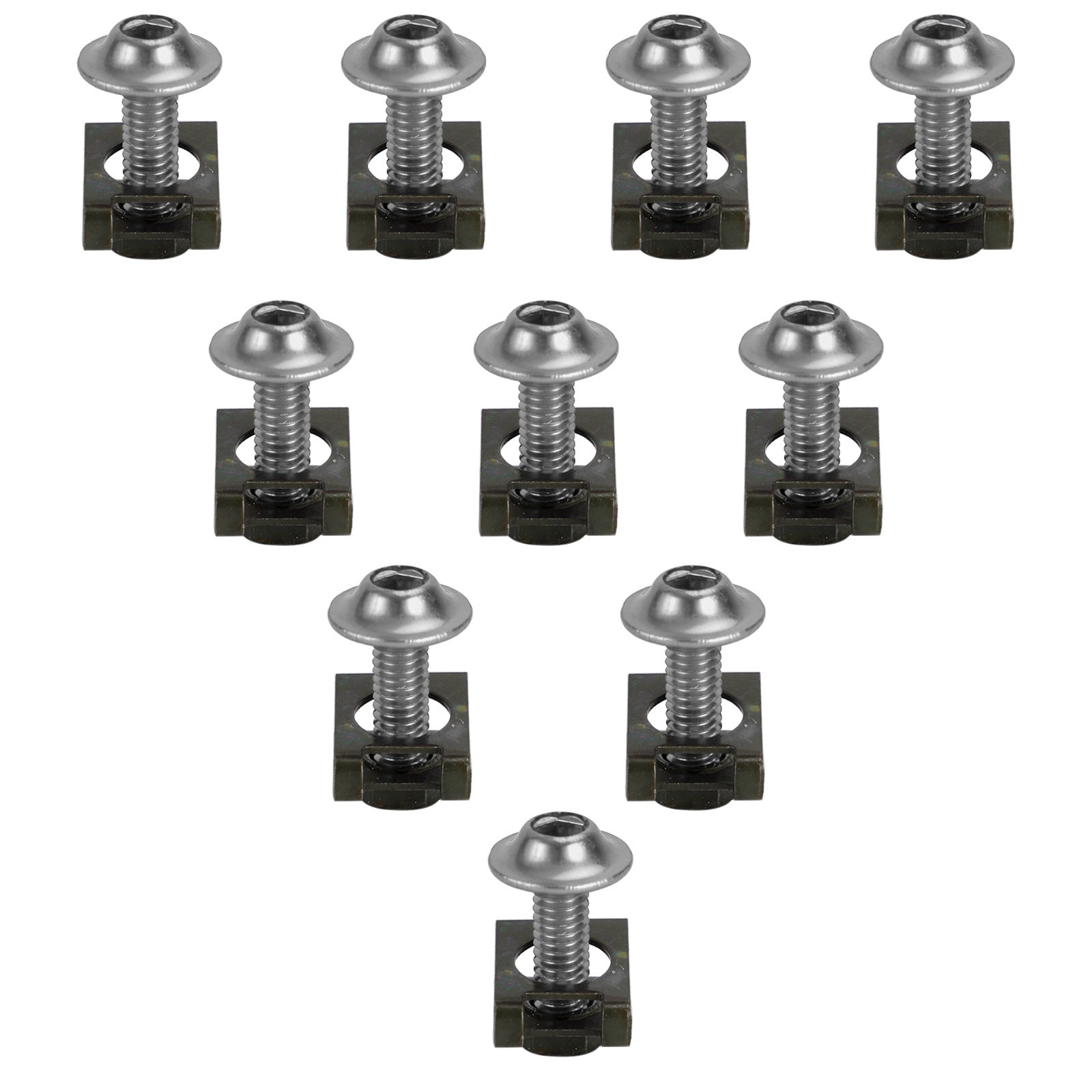 10 x Aluminium M6 x 20 mm Motorrad-Scheibenschrauben und Feder-C-Clips für Honda Generic