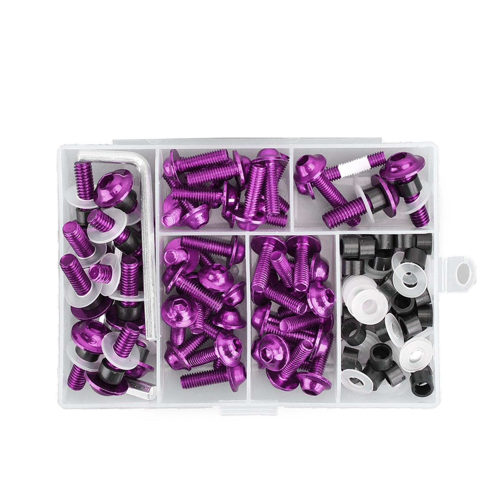 158Pcs Sportbike Windscreen Fairing Bolts Kit Fastener Clips Screws Purple