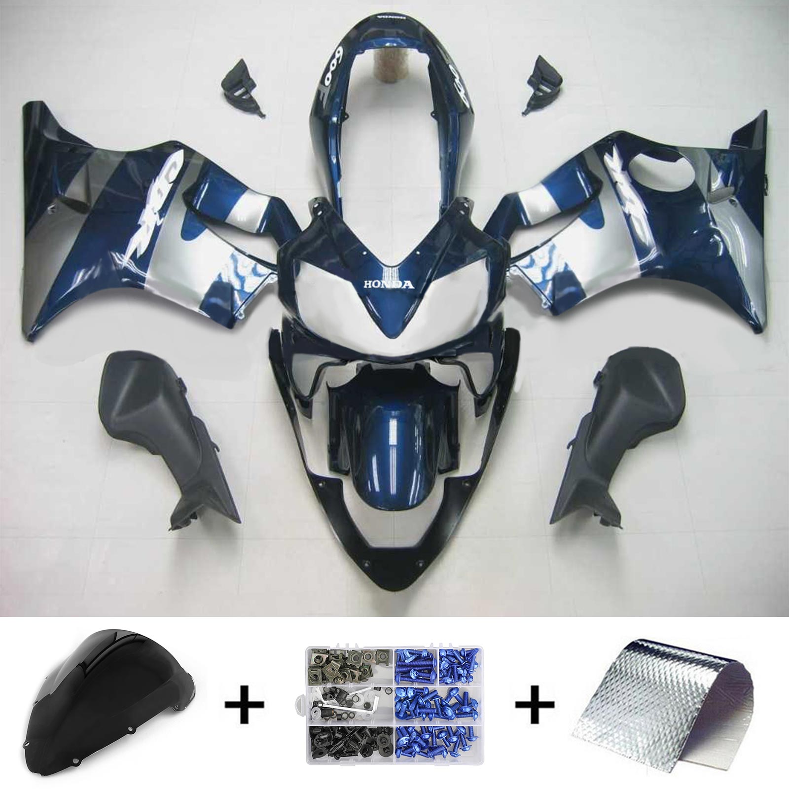 Amotopart Honda CBR600 F4i 2004-2007 Blue&Grey Fairing Kit