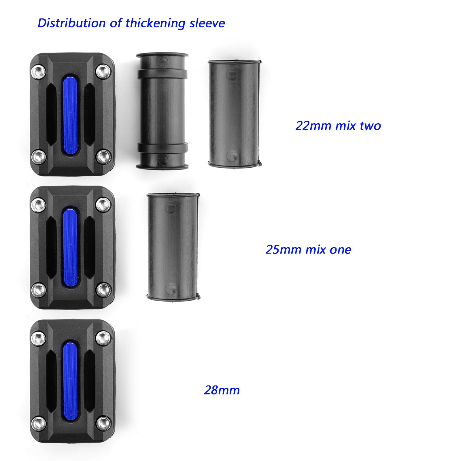 22mm 25mm 28mm 2Stk Motorrahmen Bar Slider Pads Passend für Benelli TRK 502 Blau