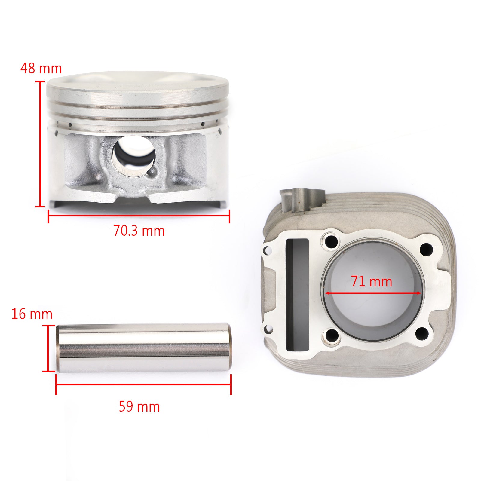 Kit de joint de Piston cylindre, extrémité supérieure 71mm, pour Yamaha Moto-4 250 Yfm250 1989 – 1991 générique