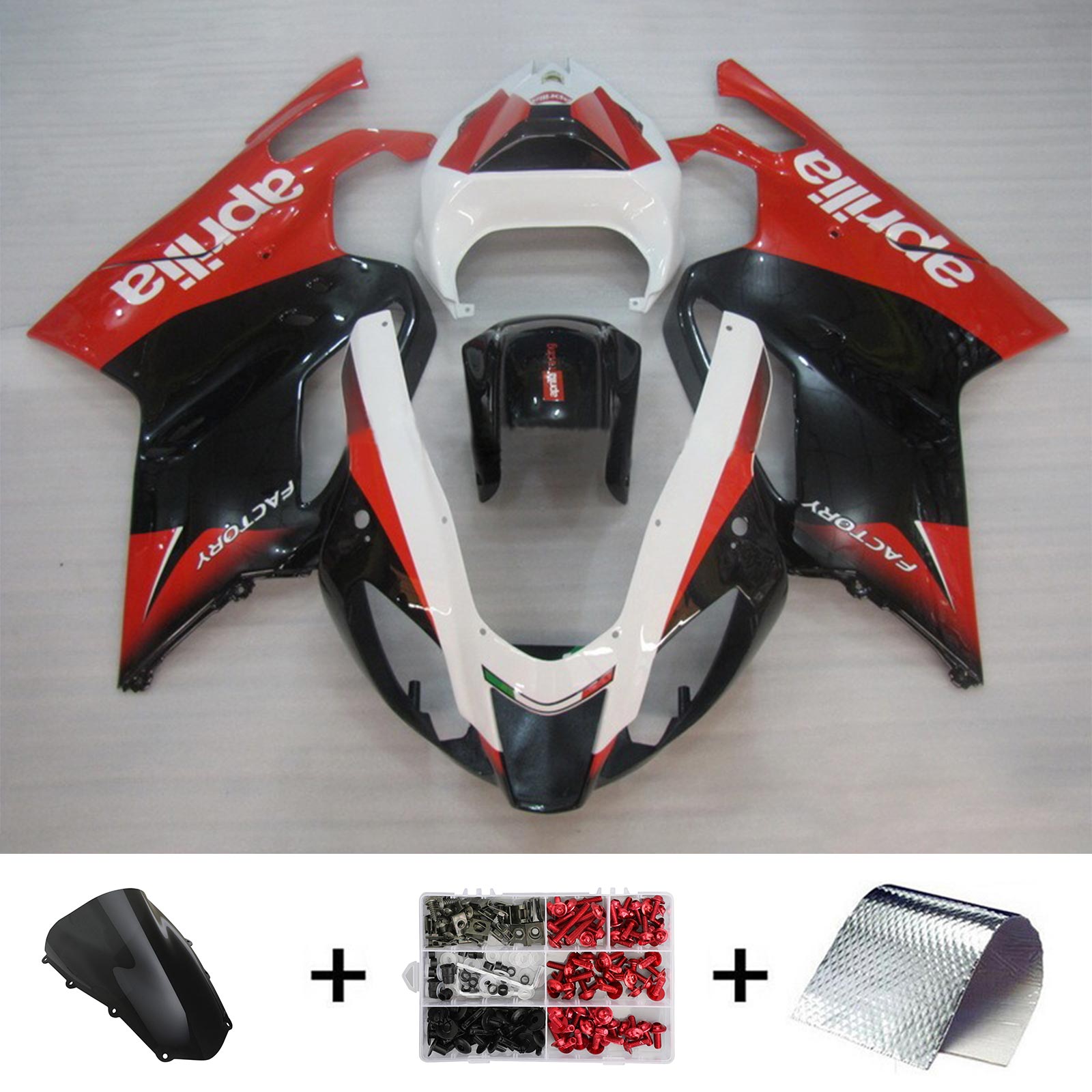 Amotopart 2003-2006 Aprilias RSV1000 Red&Black Fairing Kit