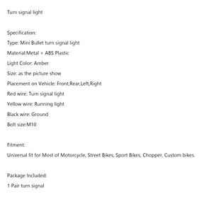 M10 Universal Moto Blinker Licht Indikatoren Blinker Bullet Lampe Chrom Generisch