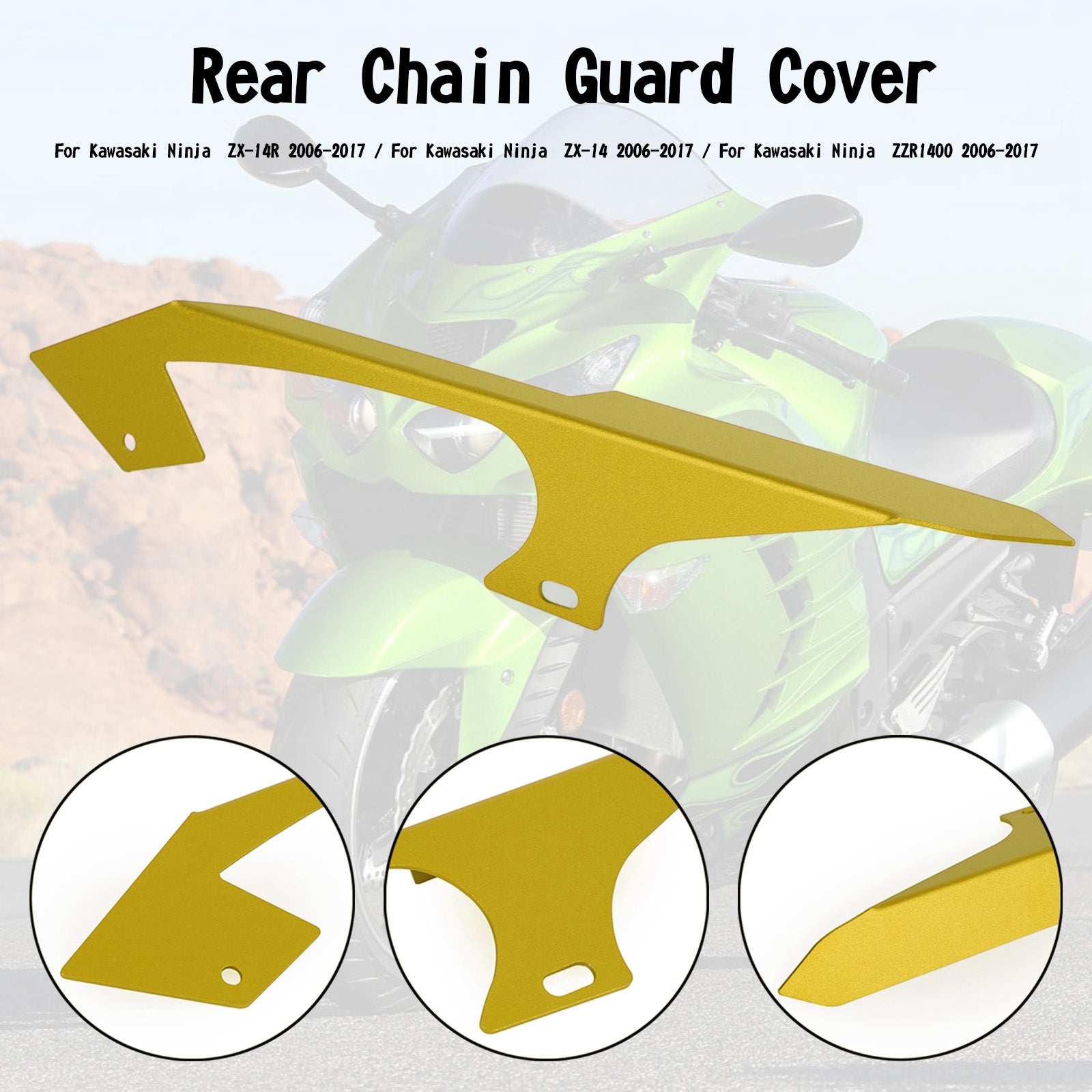 Sprocket Chain Guard Cover For Kawasaki Ninja ZZR1400 ZX14 ZX14R 2006-2017