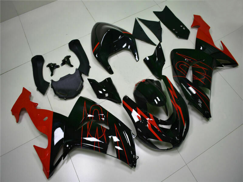 Amotopart Kawasaki ZX10R 2006 2007 Amotopart Verkleidung Rot Schwarz Kunststoff