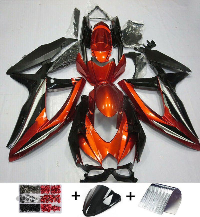 Amotopart Suzuki GSXR600/750 2008–2010 2009 Verkleidungs-Set in Orange