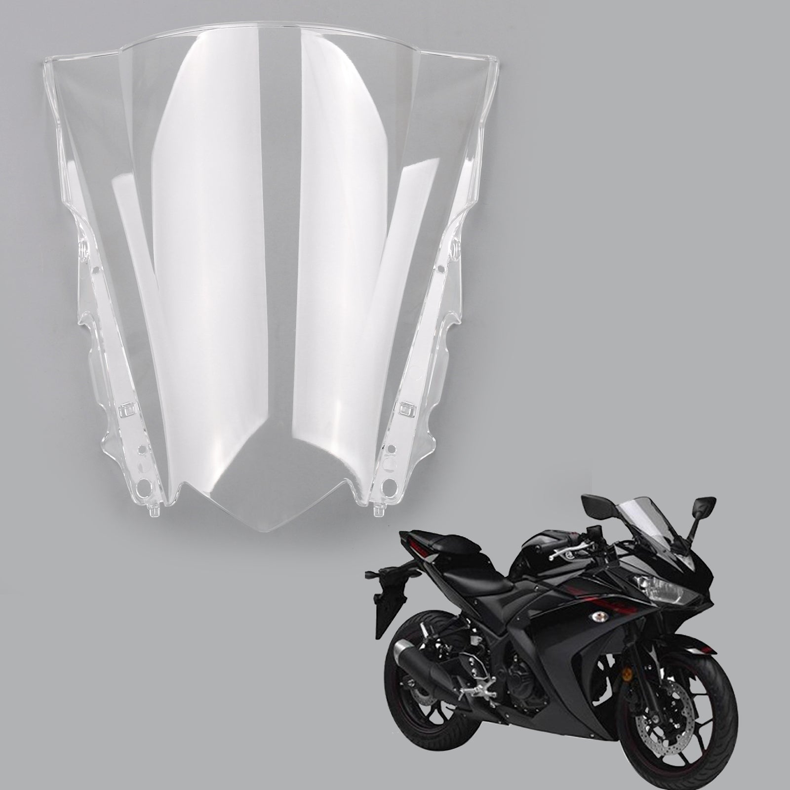 Yamaha 14-18 YZF-R25 &amp; 15-18 YZF-R3 Windschutzscheibe, klar