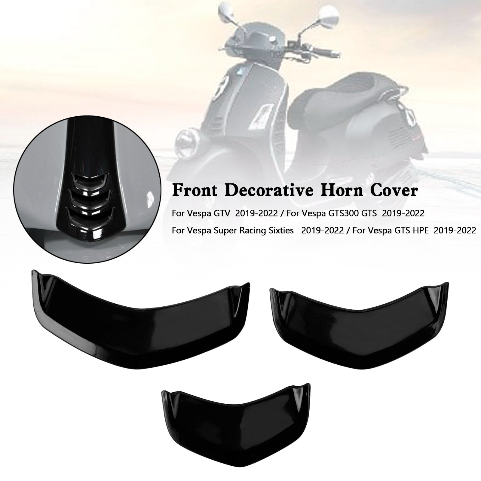 Front Horn Cover Decoration Trim For Vespa Sprint 300 GTS 300 HPE GTV