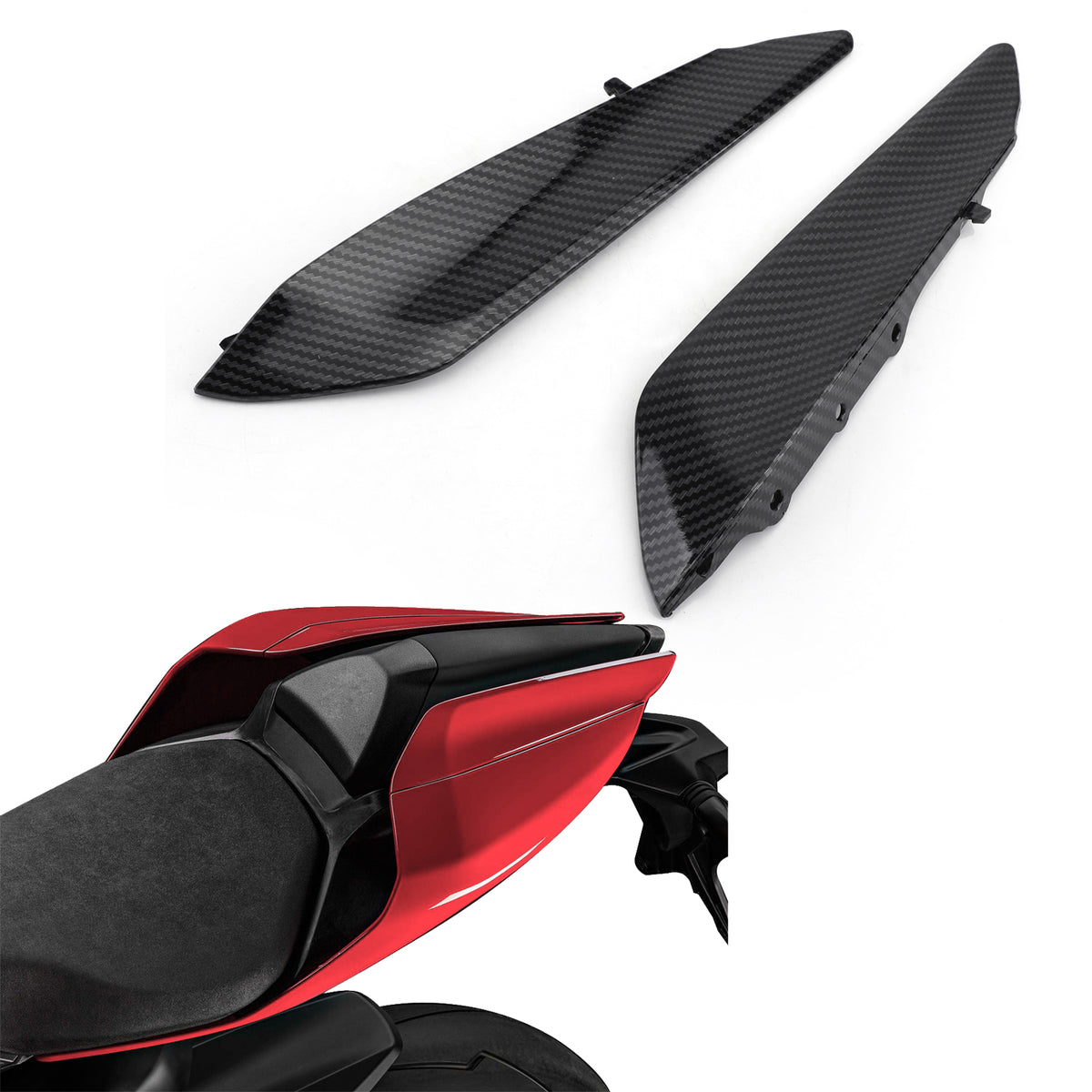 15-24 Ducati 1299 Carbon Rear Tail Side Seat Panel Trim Fairing Cowl Cover