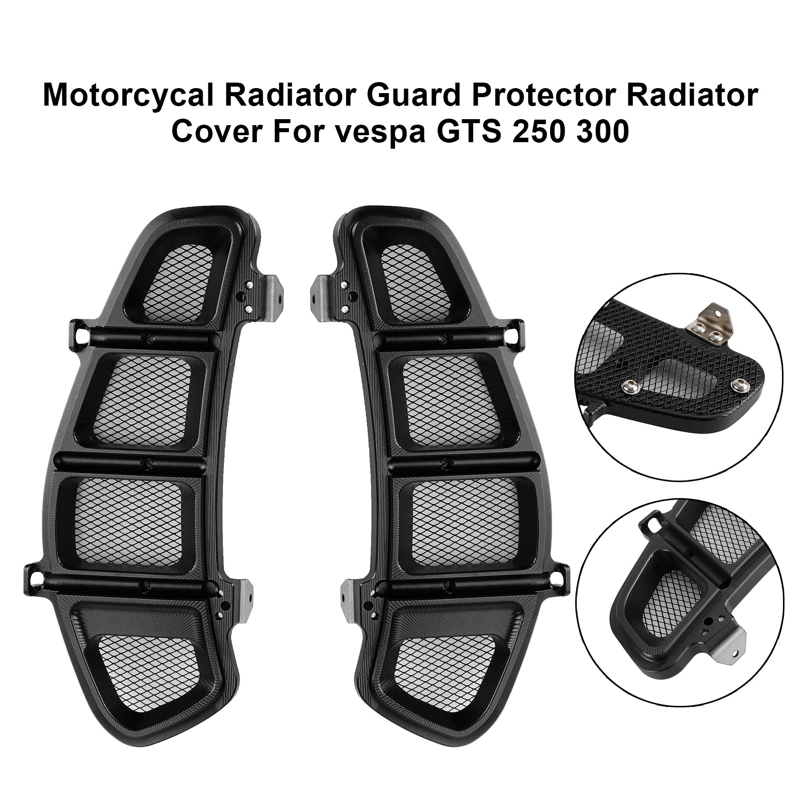 Radiator Guard Cover Protector Stainless Steel Fit For vespa GTS 250 300 Silver Generic