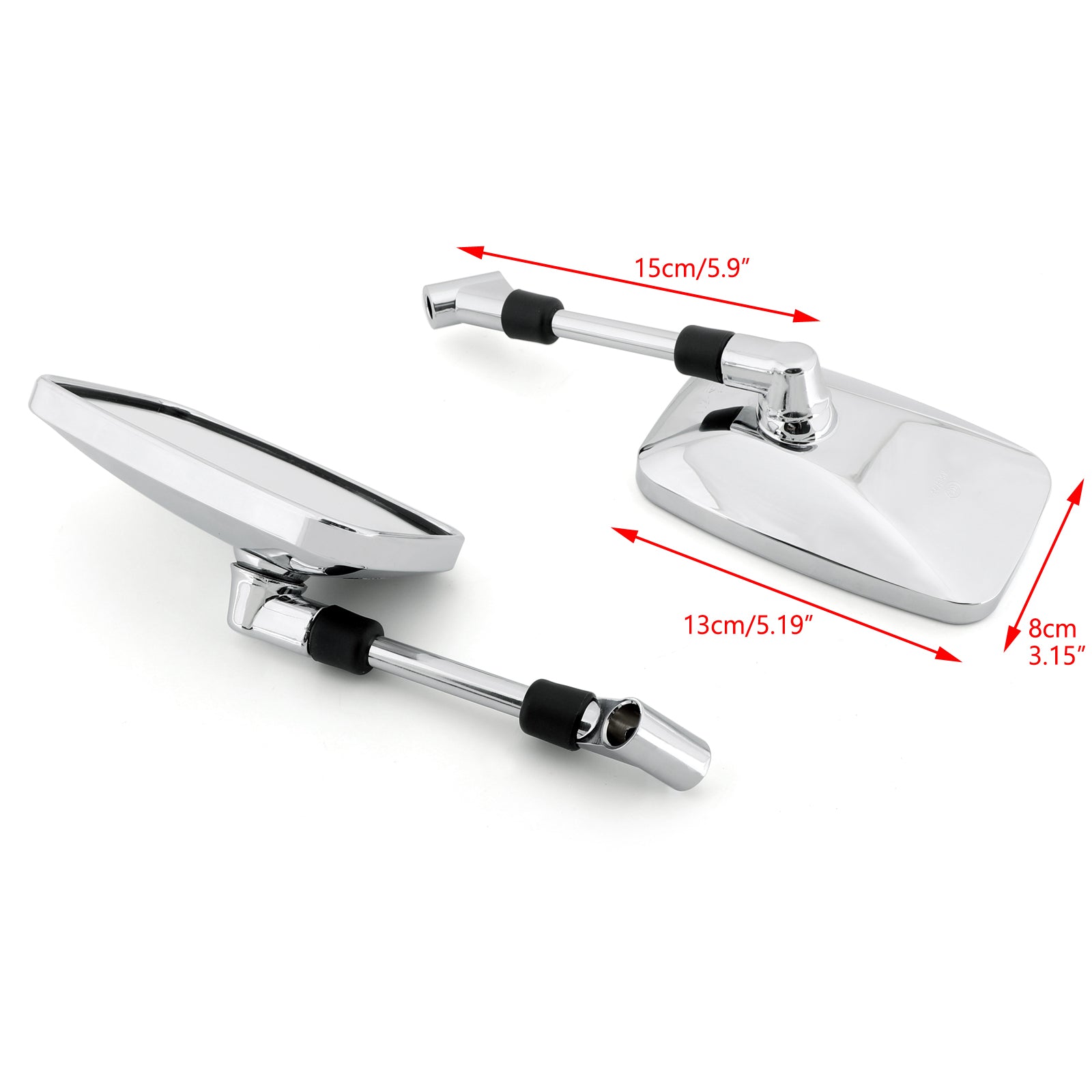 Rechteckige 10-mm-Rückspiegel für Suzuki VS600 VS750 VS800 VL800 VZ800 VL1500 Generic