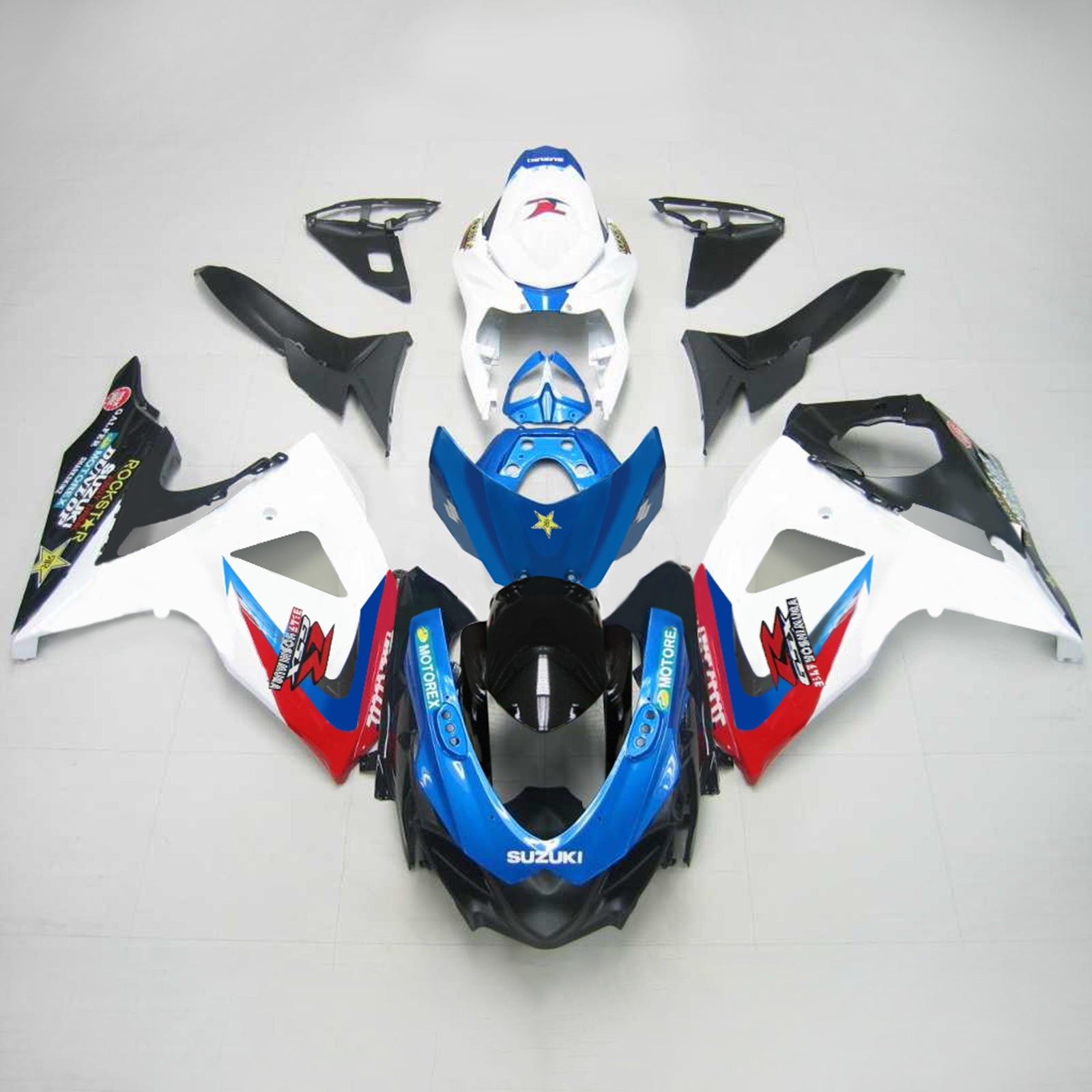 Amotopart 2009-2016 Suzuki GSXR1000 Fairing Blue&Red Kit