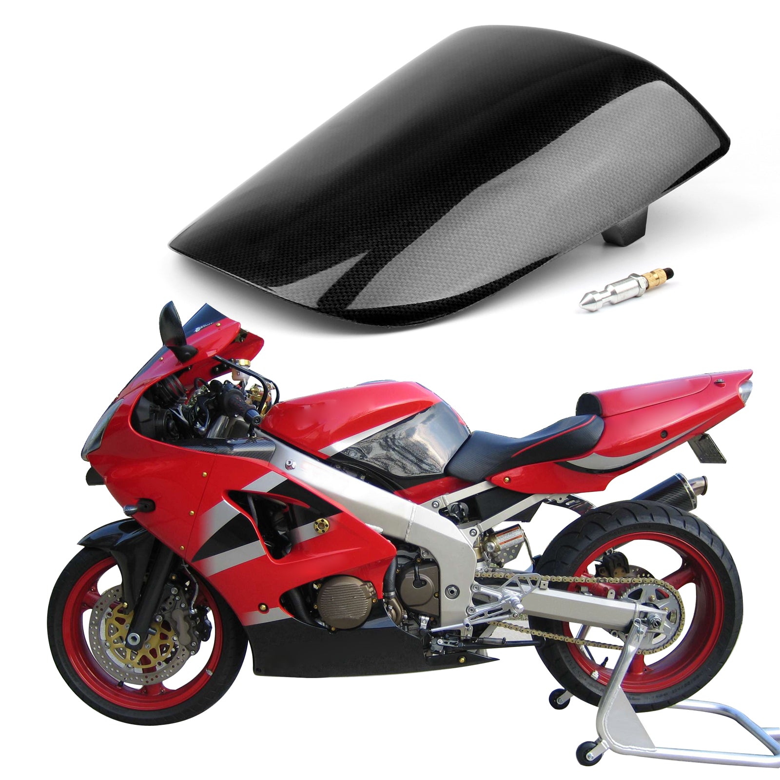 Kawasaki ZX6R ZX 6R 2000-2002 Capot de housse de selle arrière en carbone