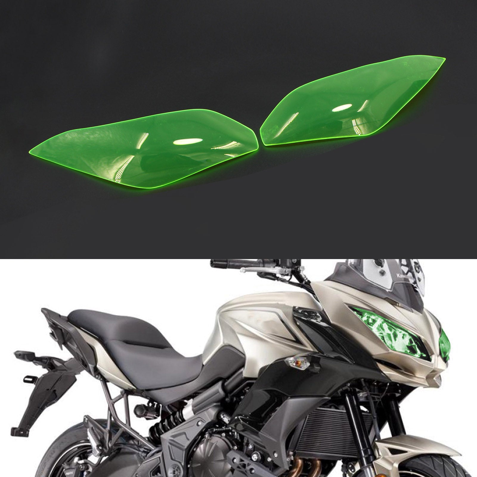 ヘッドライトレンズガードプロテクター Kawasaki Ninja 300 Versys 650 15-17 スモークジェネリックに適合