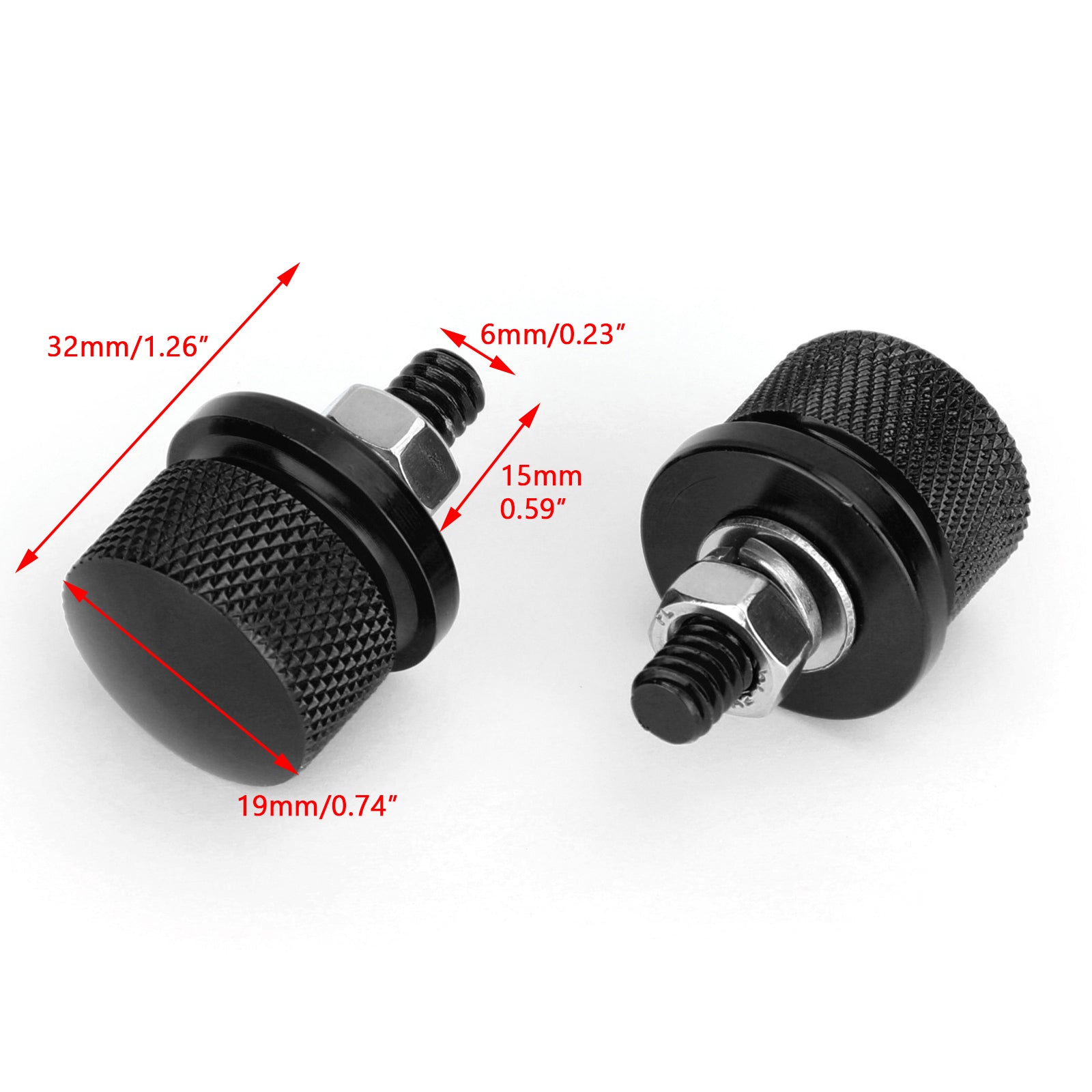 Billet Aluminum Knurled Seat Bolt fit for Harley Softail Dyna Sportster Touring