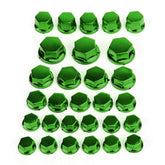 30 Stück Motorrad-Innensechskant-Schraubenabdeckungen aus grünem Kunststoff für Bolzen und Muttern
