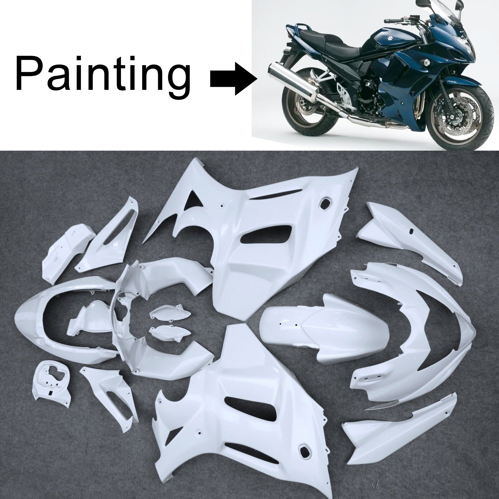 Amotopart 2012–2014 Suzuki GSX1250 FA Verkleidung, dunkelblaues Kit