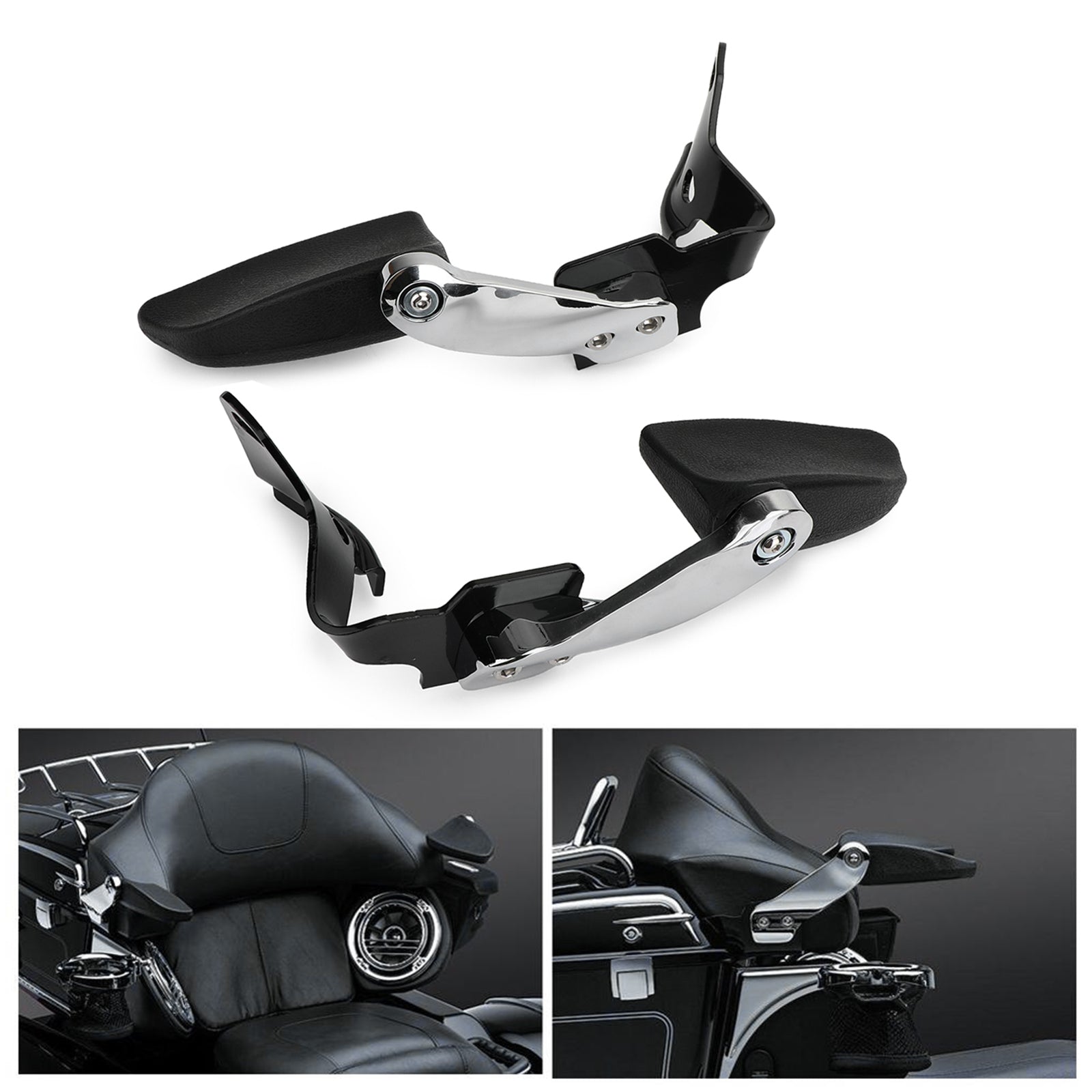 Reposabrazos invisibles para pasajeros para Touring Electra Street Glide Road King 2014-2018 Genérico