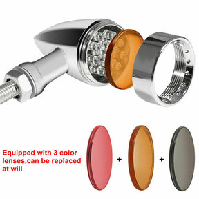 M10 Universal Moto Blinker Licht Indikatoren Blinker Bullet Lampe Chrom Generisch