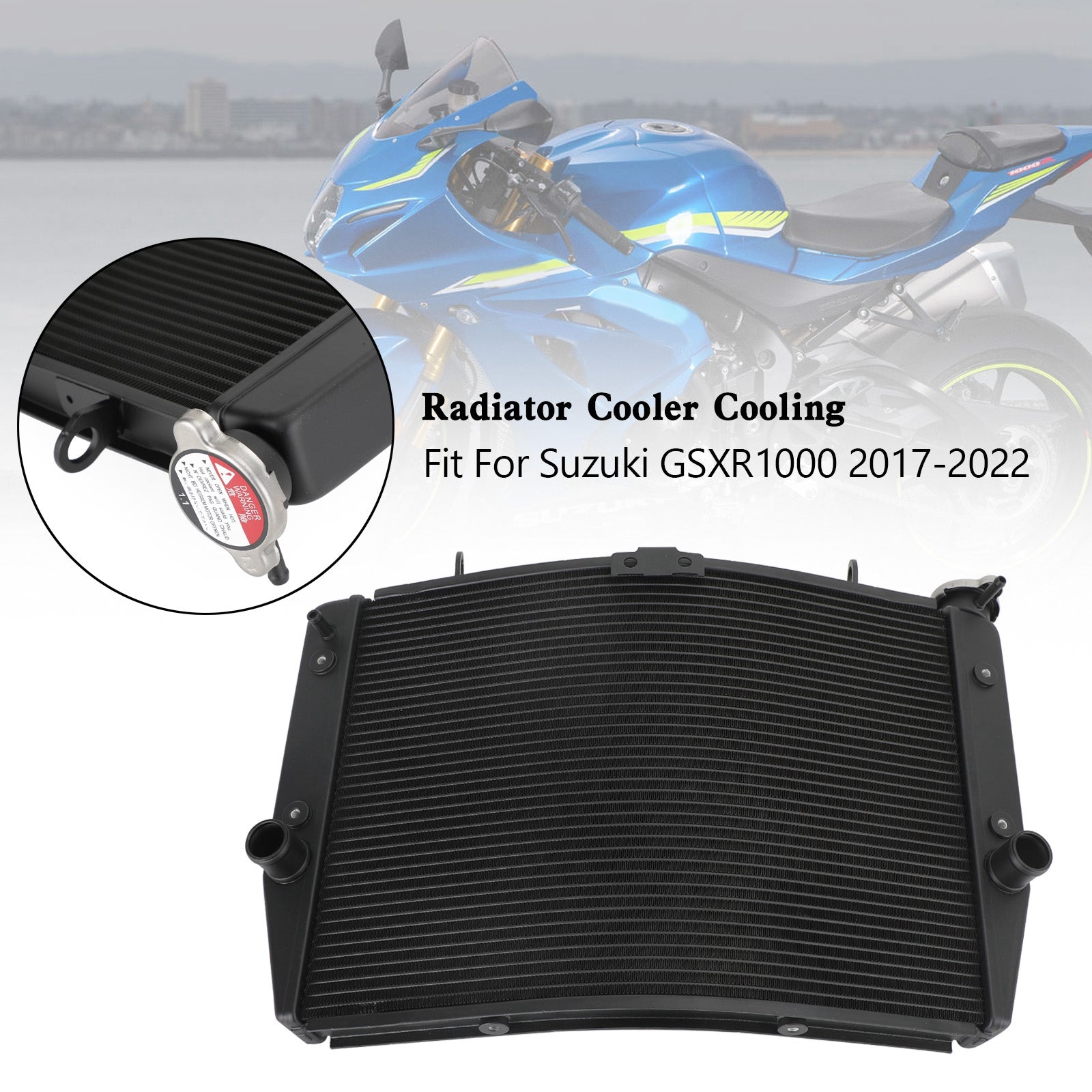 Refroidisseur de radiateur de moteur adapté à Suzuki GSXR 1000 GSX-R 2017 – 2022 K11