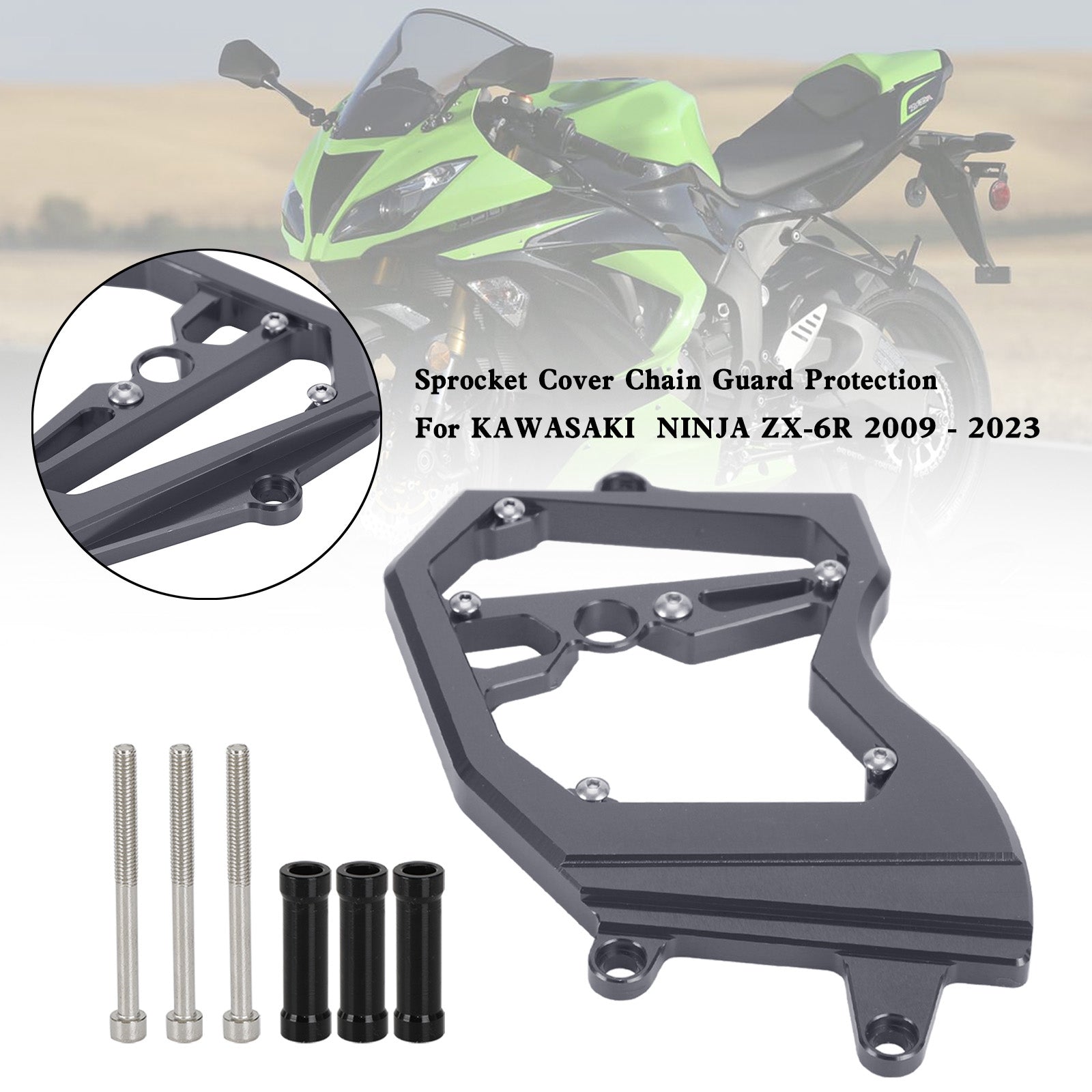 Front Sprocket Cover Chain Guard For KAWASAKI Ninja ZX-6R ZX6R 2009-2023