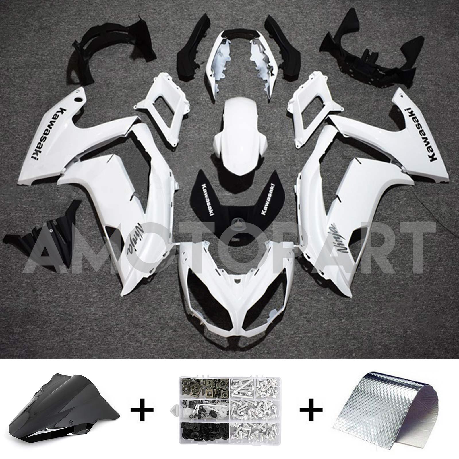 Amotopart 2012-2016 Kawasaki Ninja 650 White Color Fairing Kit