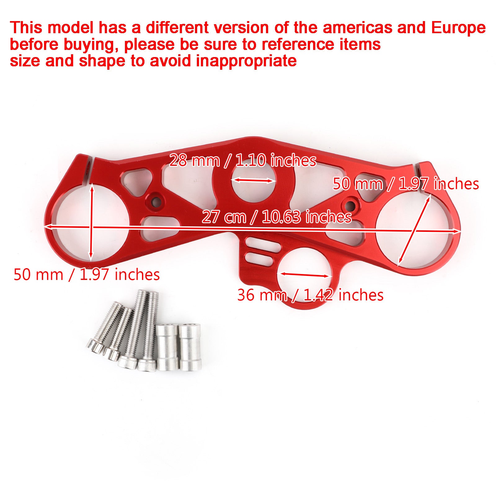 Tieferlegung der Gabelbrücke am vorderen Ende der oberen oberen Klemme für Yamaha YZF R6 2008–2016