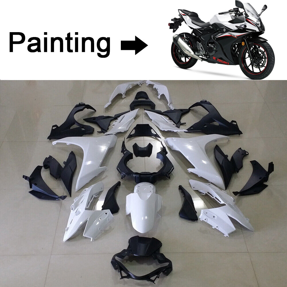 Amotopart 2017-2020 Suzuki GSX250R Kit de carenado blanco y negro