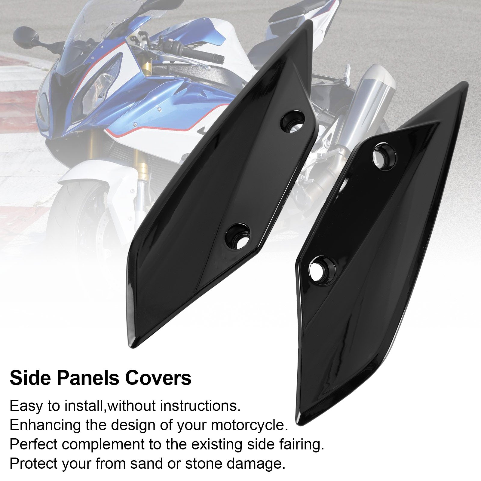 Inserto di rivestimento laterale Pannello di copertura Carena Cowl per BMW S1000RR 2009-2014 Generico