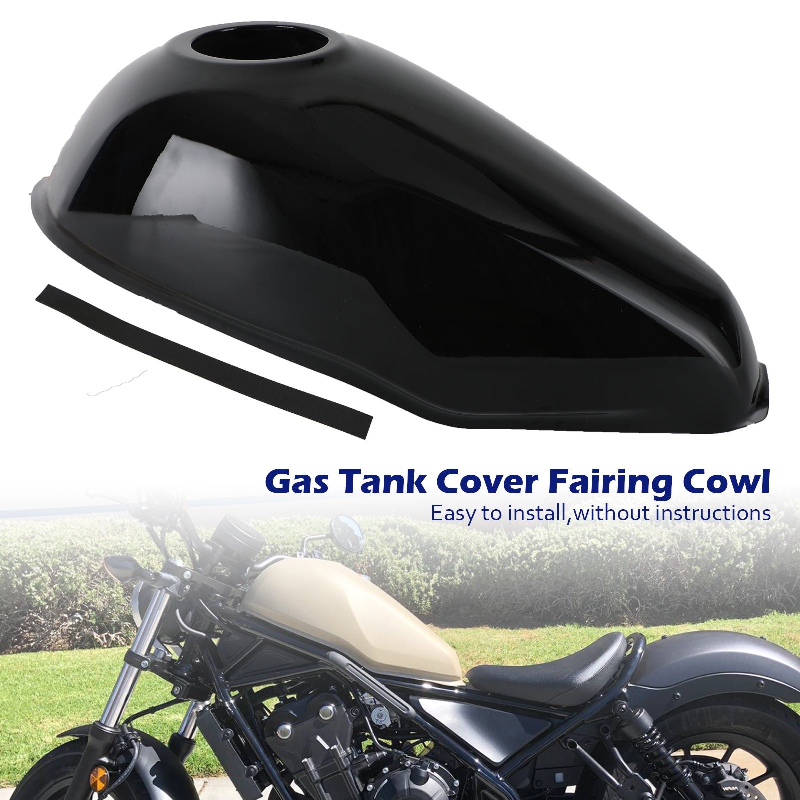 Gas Tank Cover Trim Fairing Cowl for Honda Rebel CMX300 CMX500 2017-2022 Generic