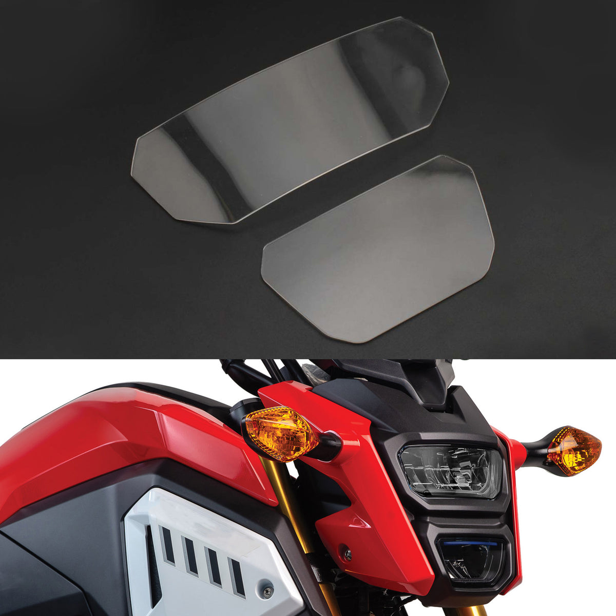 Coperchio di protezione della lente del faro anteriore adatto per Honda Msx 125 Sf 2016-2020 Fumo generico