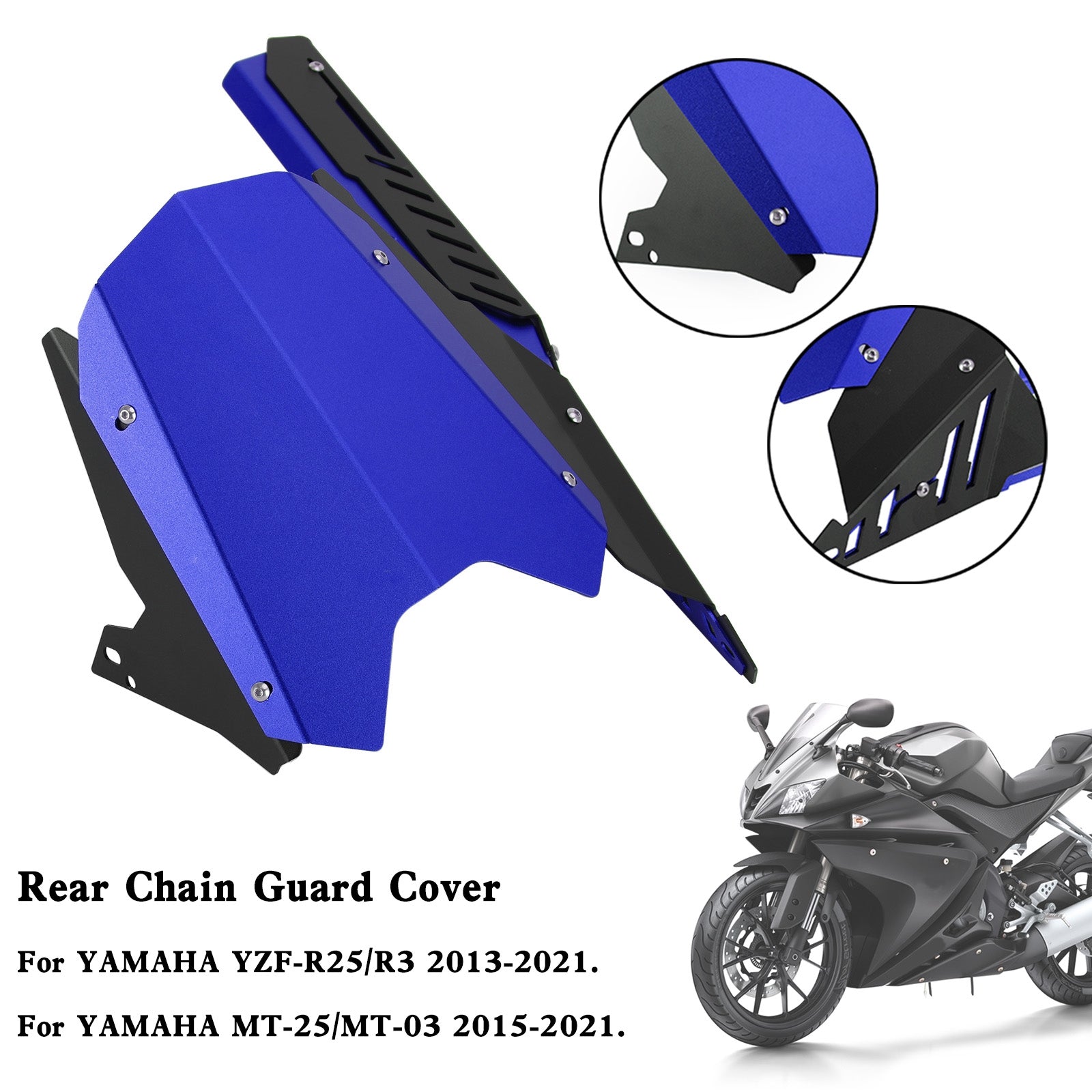 Hintere Kettenrad-Kettenschutzabdeckung für Yamaha YZF R25 R3 MT-25 MT-03 13–21 Generisch