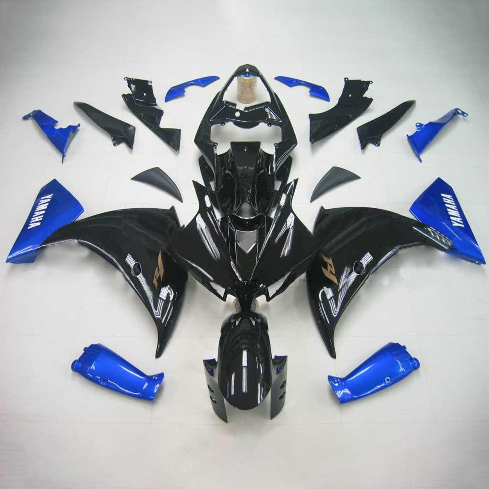 Amotopart Yamaha 2009-2011 YZF 1000 R1 Black Blue Fairing Kit