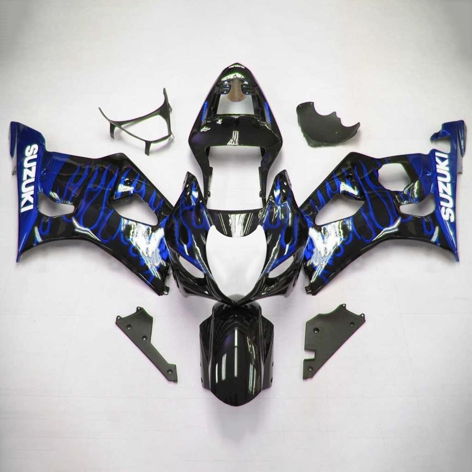 Amotopart Suzuki 2003-2004 GSXR1000 Blue Black Fairing Kit